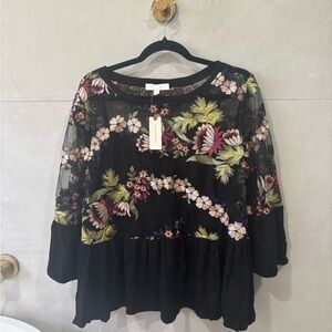 Floral Lace Blouse Anthropologie